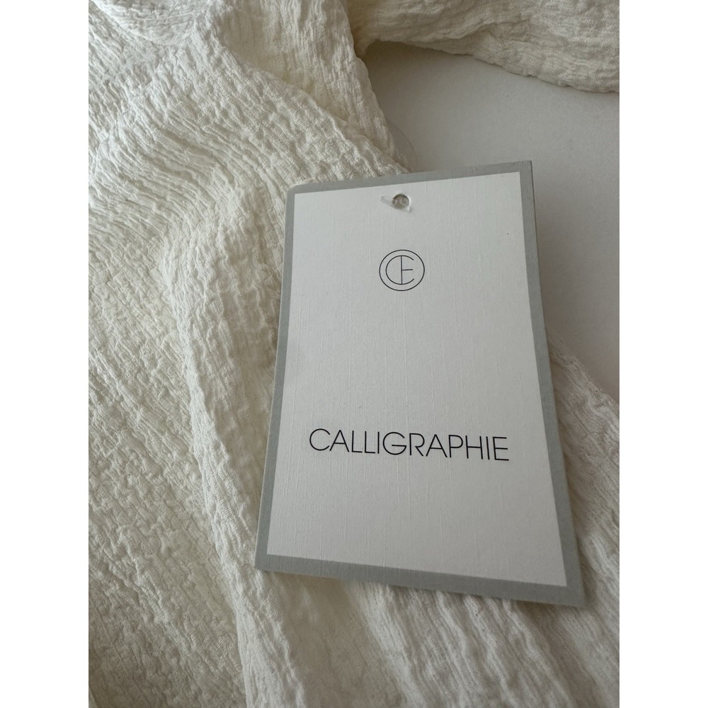 Calligraphie By Anthropologie Top Women's Medium‎ Balloon Sleeve Elastic Waist - Picture 5 of 10